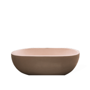cream ceramic oval bathtub
