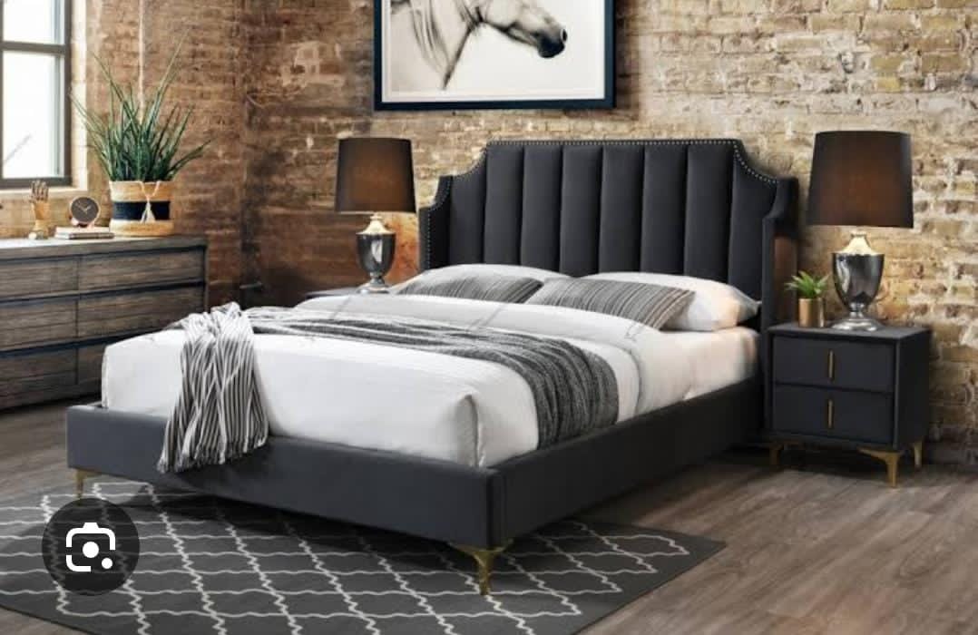 “Premium Bedside Comfort: Bed & Matching Side Tables”